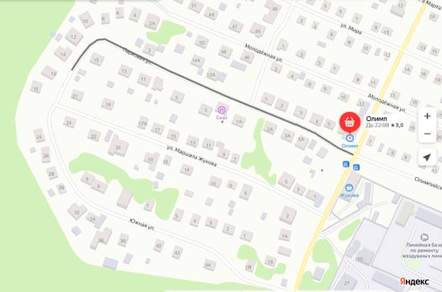 Олимпийская 1-6 Паркова 1-14 Б